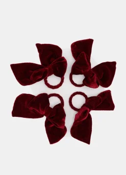 4 pack portatovaglioli con fiocco in velluto*Croff