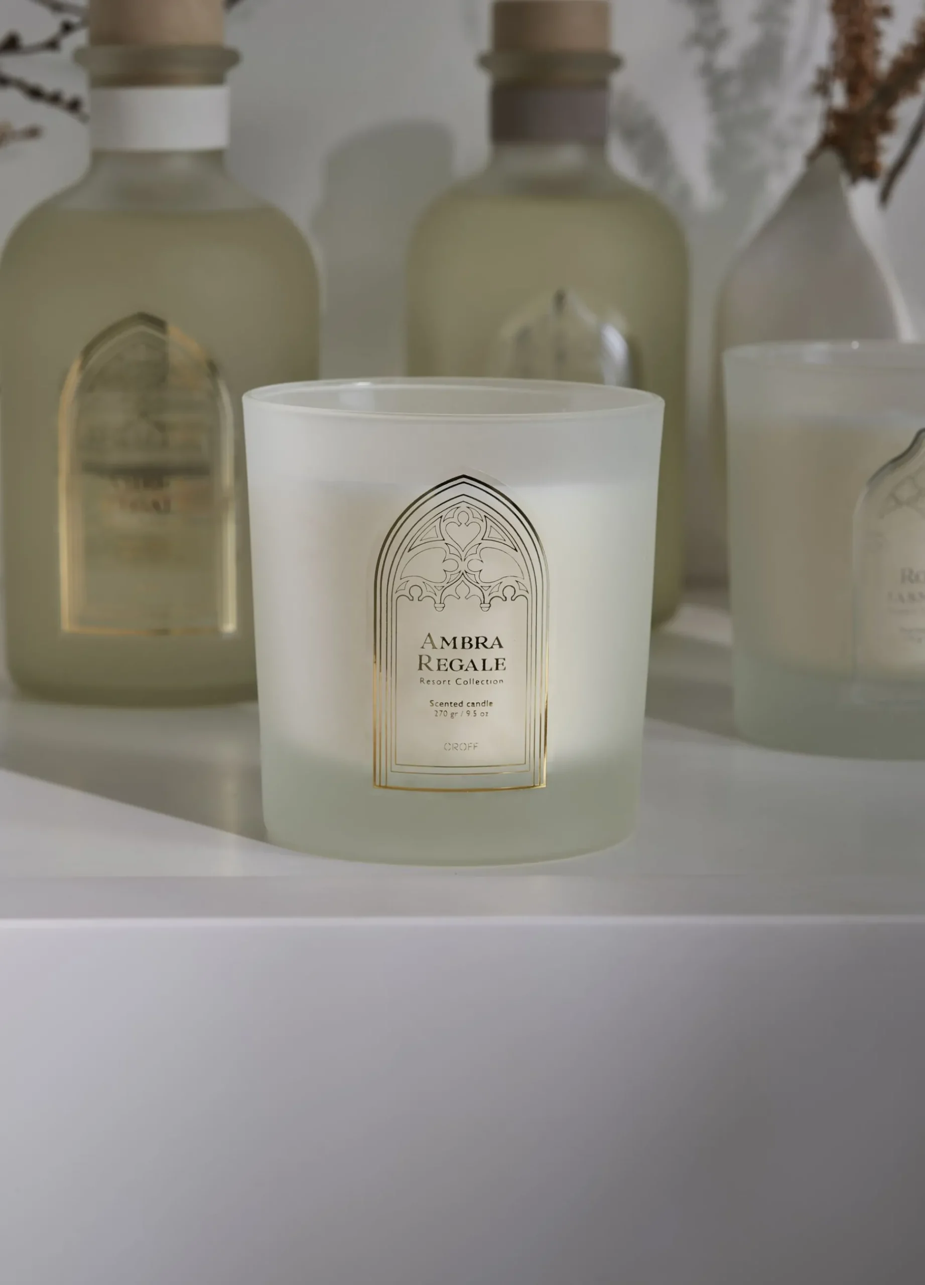Candela in vetro ambra regale*Croff Online