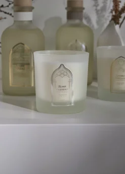 Candela in vetro rosa e gelsomino*Croff Discount