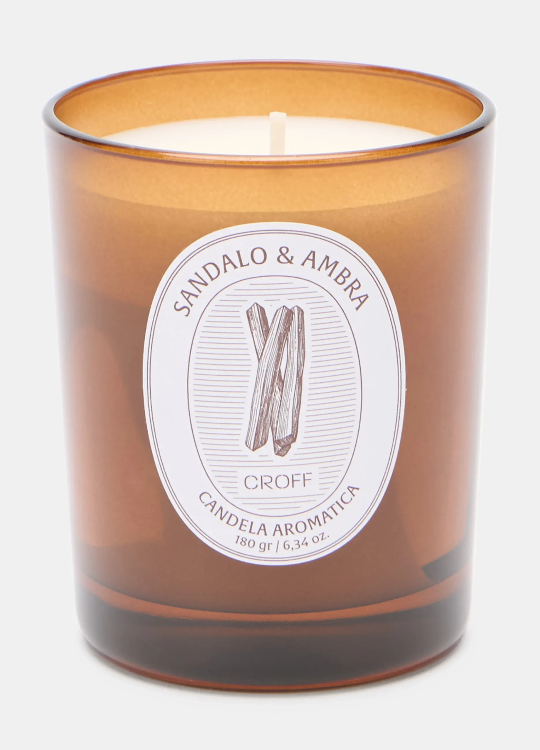 Candela Sandalo e Ambra in vetro colorato*Croff Clearance