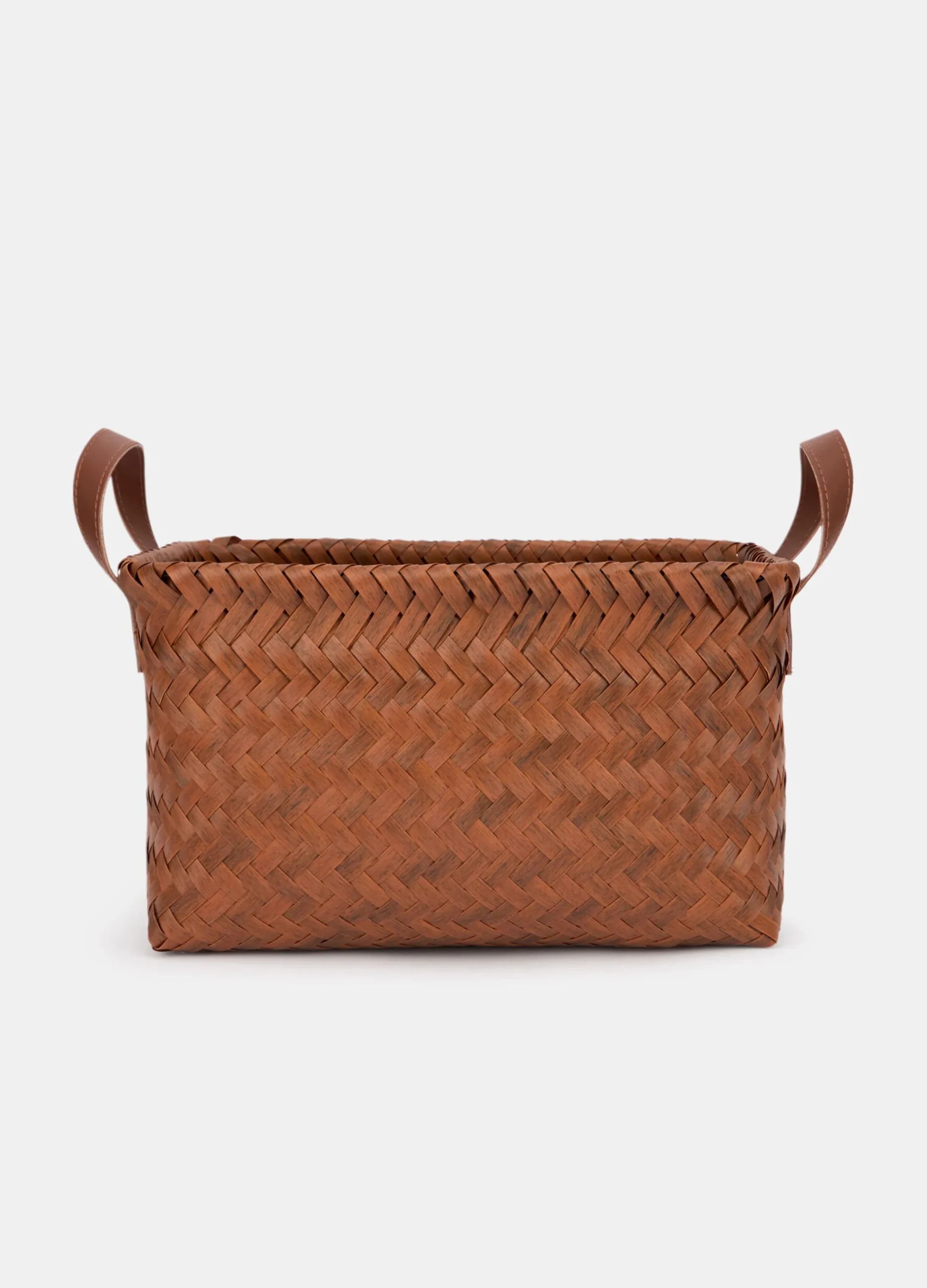 Cesta rettangolare grande intrecciata effetto legno*Croff Discount