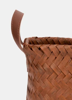 Cesta rettangolare intrecciata effetto legno*Croff Clearance