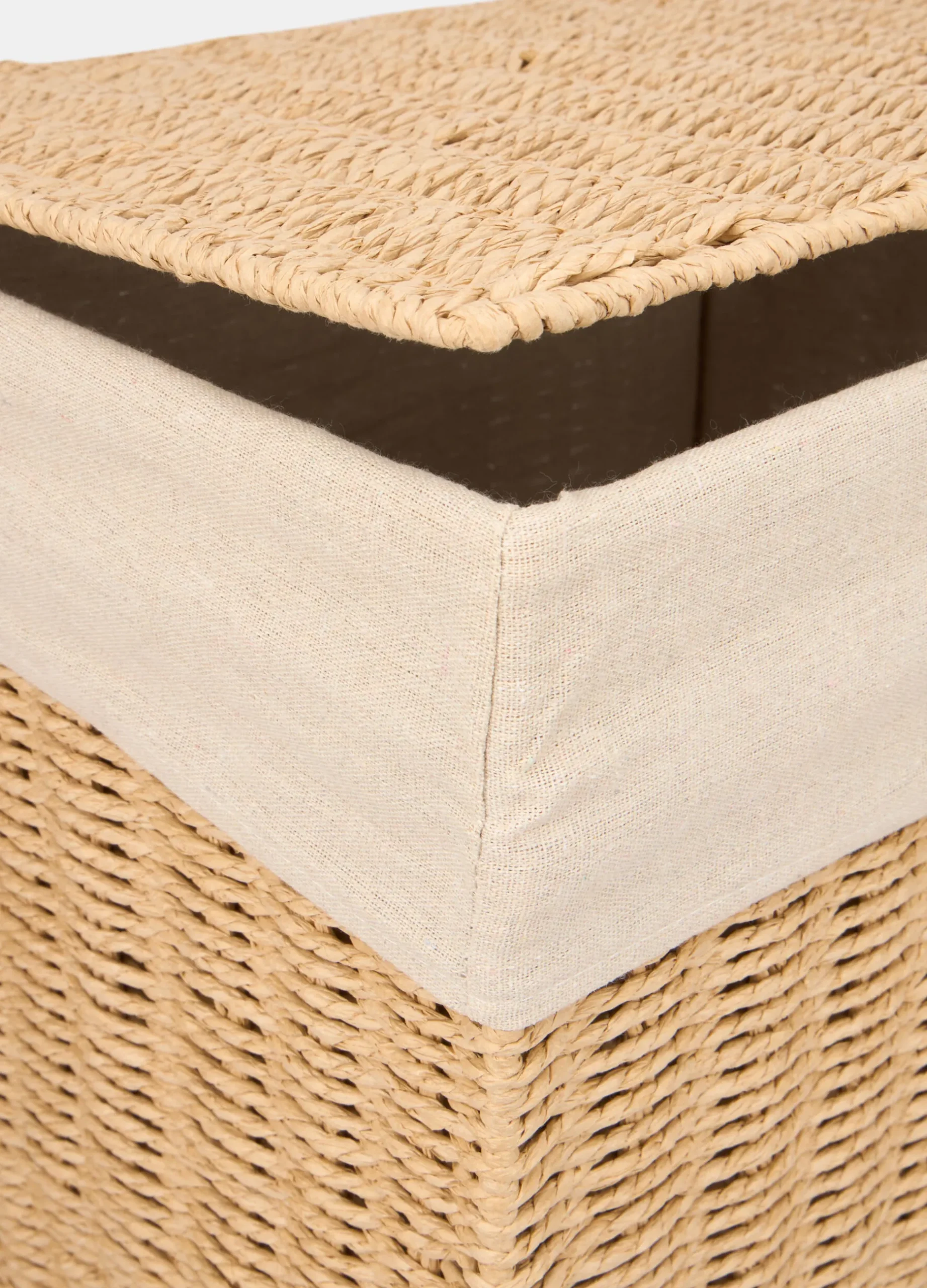 Cesto portabiancheria intrecciato con coperchio*Croff Discount