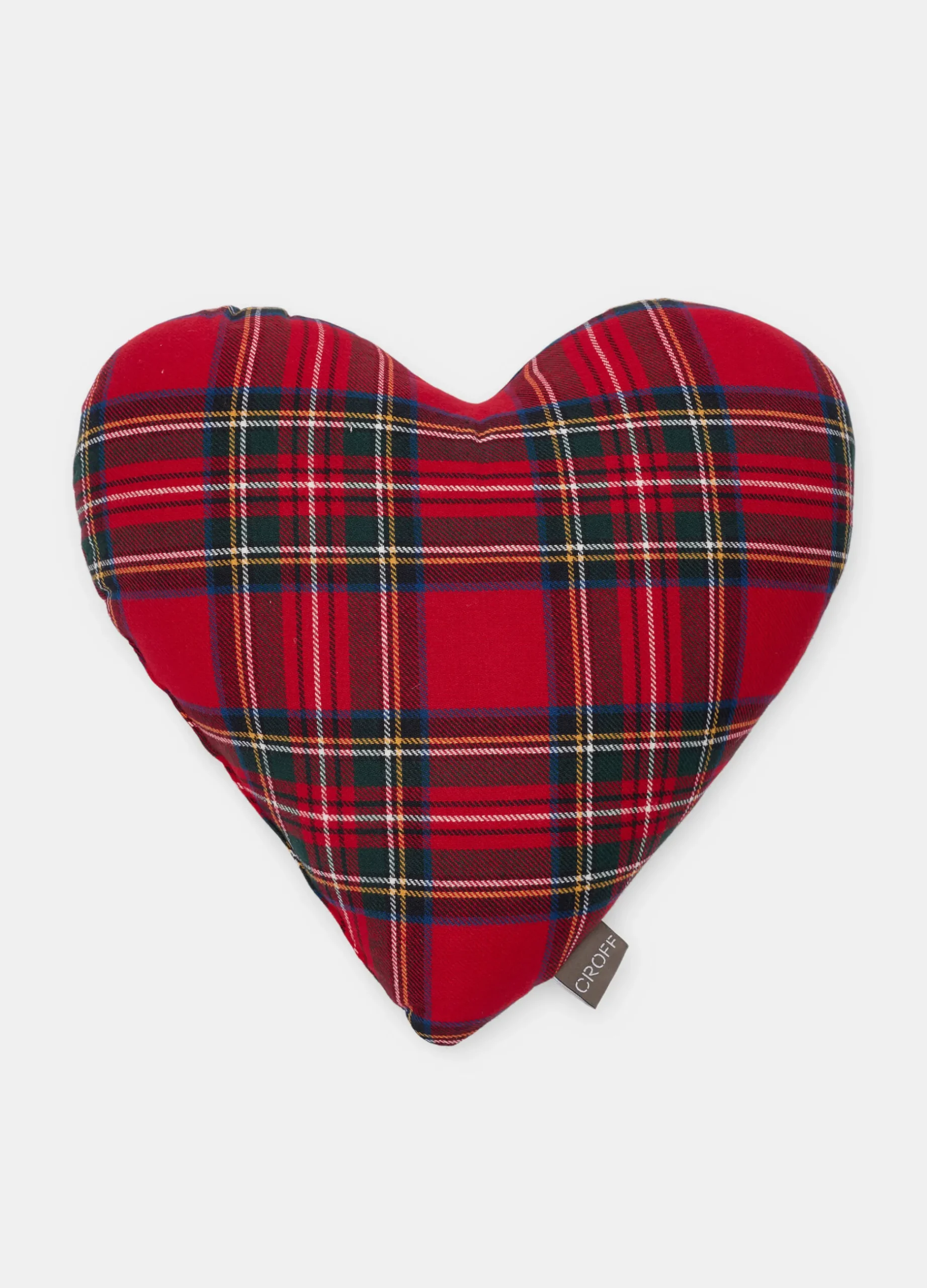 Cuscino a cuore in cotone tartan*Croff