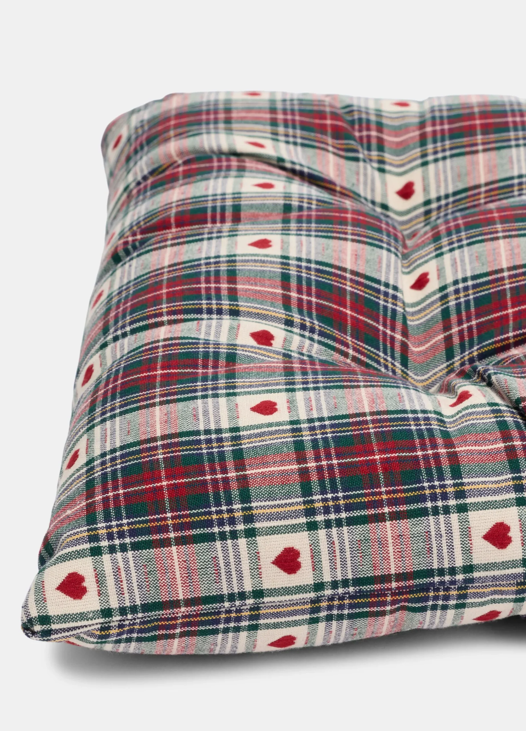 Cuscino coprisedia in cotone con motivo cuori*Croff Clearance