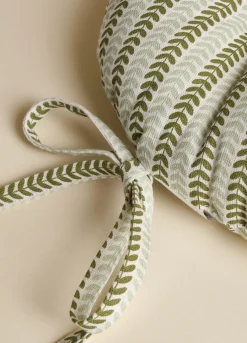 Cuscino coprisedia rotondo con stampa foglie*Croff Clearance