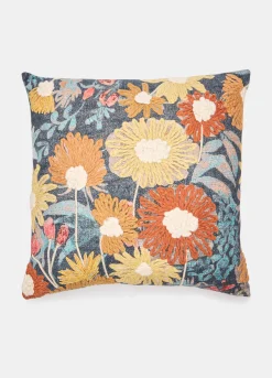 Cuscino quadrato con ricamo a fiori*Croff Discount