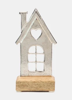 Decorazione casetta in metallo anticato e legna*Croff Sale