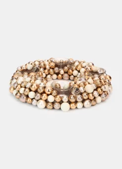 Ghirlanda porta candele con perline*Croff Best