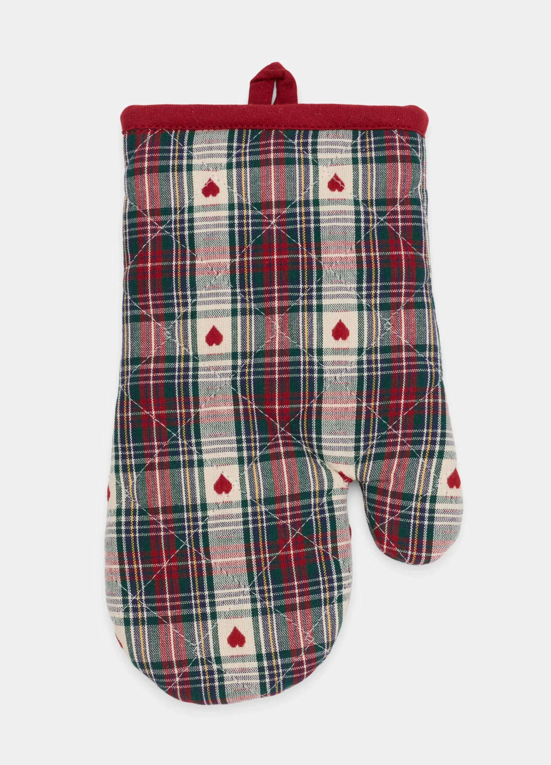 Guanto da forno in cotone con motivo cuori*Croff Sale