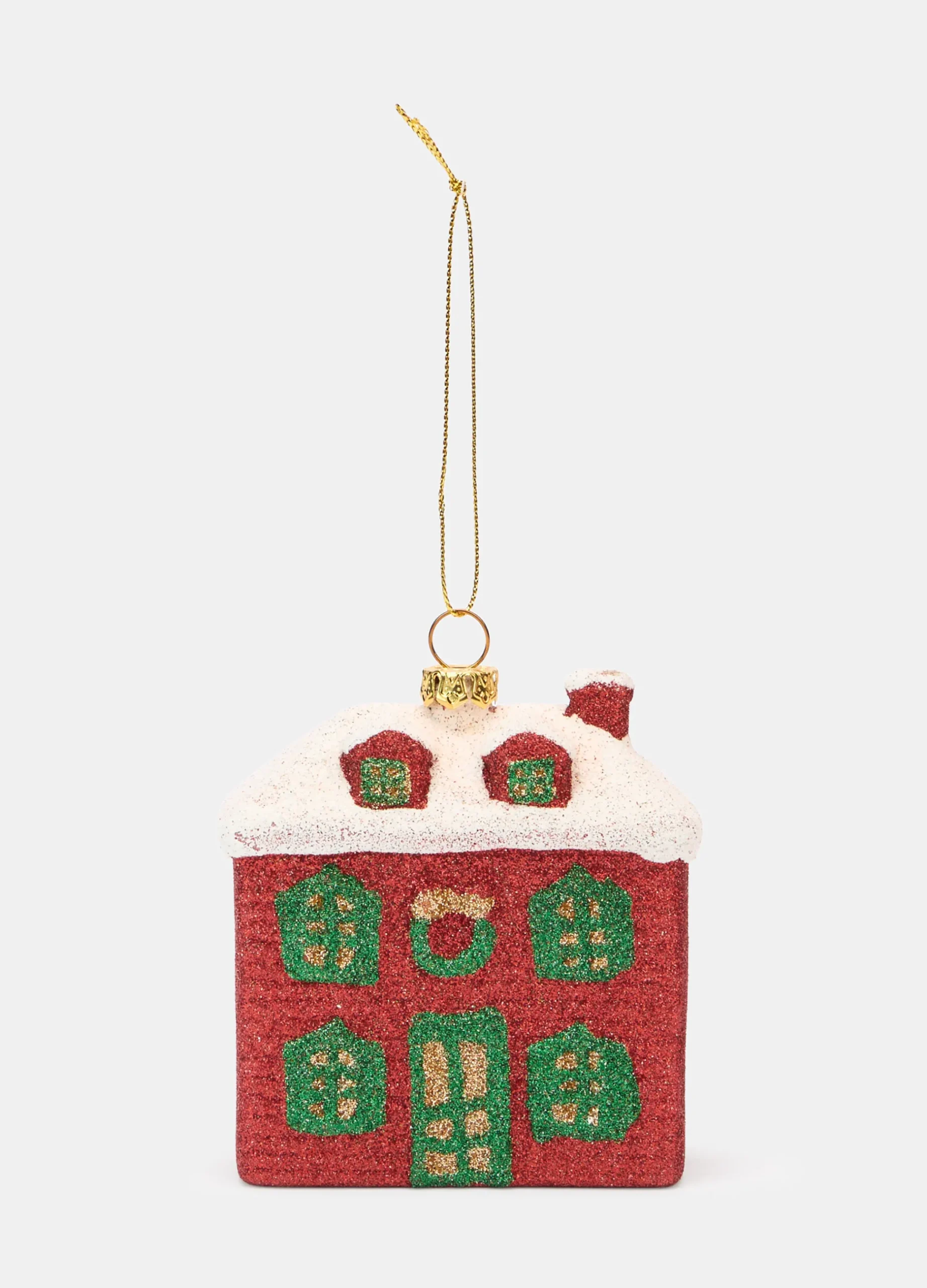 Ornamento casetta innevata glitterato*Croff Discount