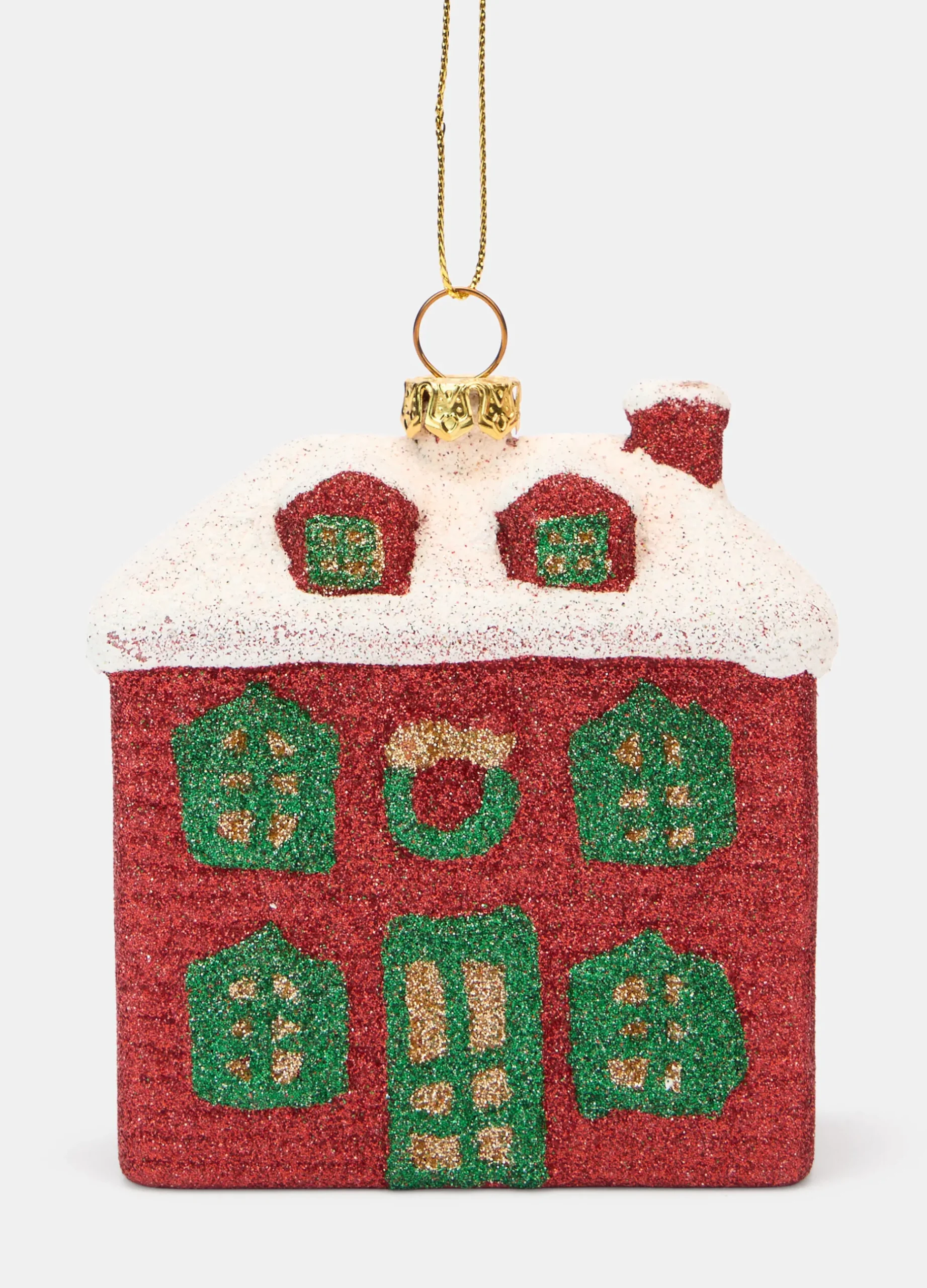 Ornamento casetta innevata glitterato*Croff Discount