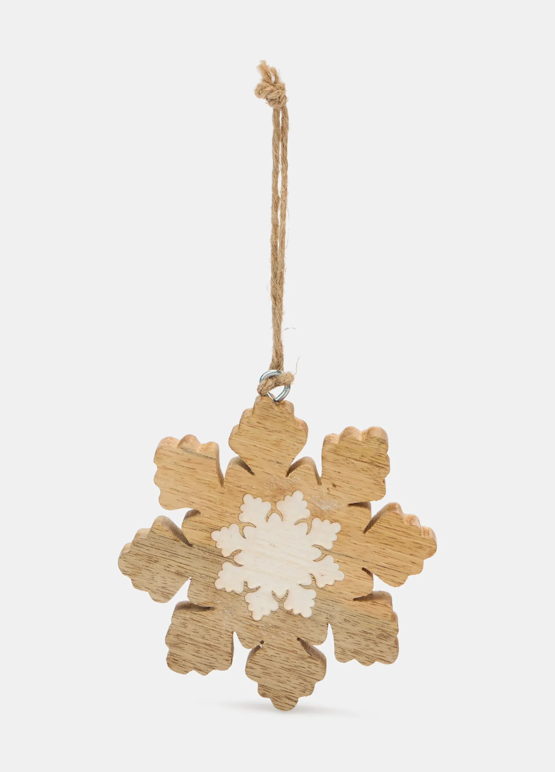 Ornamento fiocco di neve in legno*Croff Online