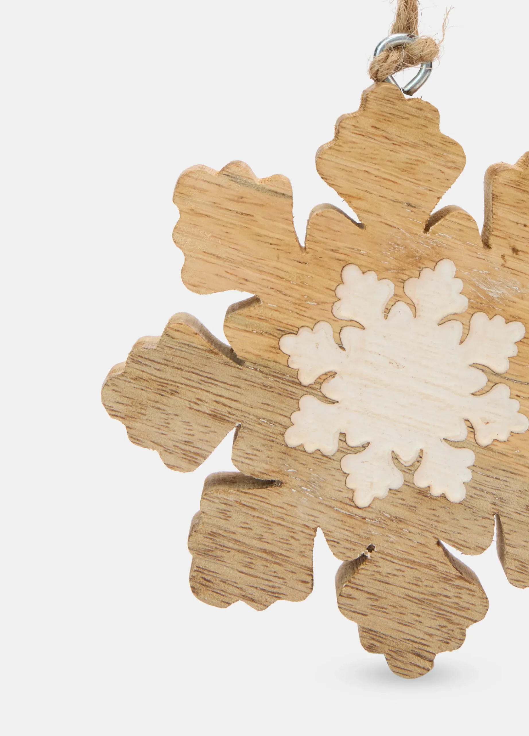 Ornamento fiocco di neve in legno*Croff Online
