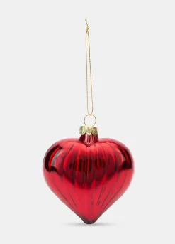 Pallina cuore in vetro scanalato*Croff Outlet