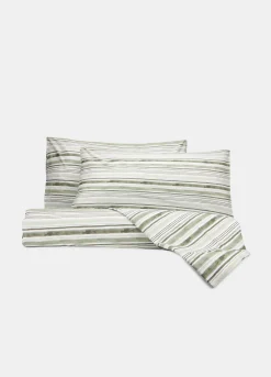 Parure lenzuolo singolo in cotone a righe*Croff Clearance