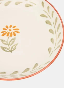 Piatto fondo in ceramica con fiore*Croff Sale