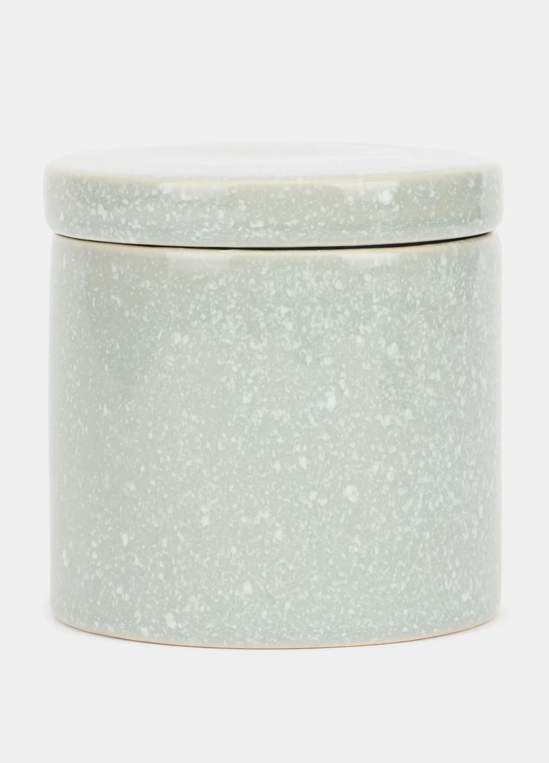 Porta cotton fioc in ceramica effetto graniglia*Croff Outlet