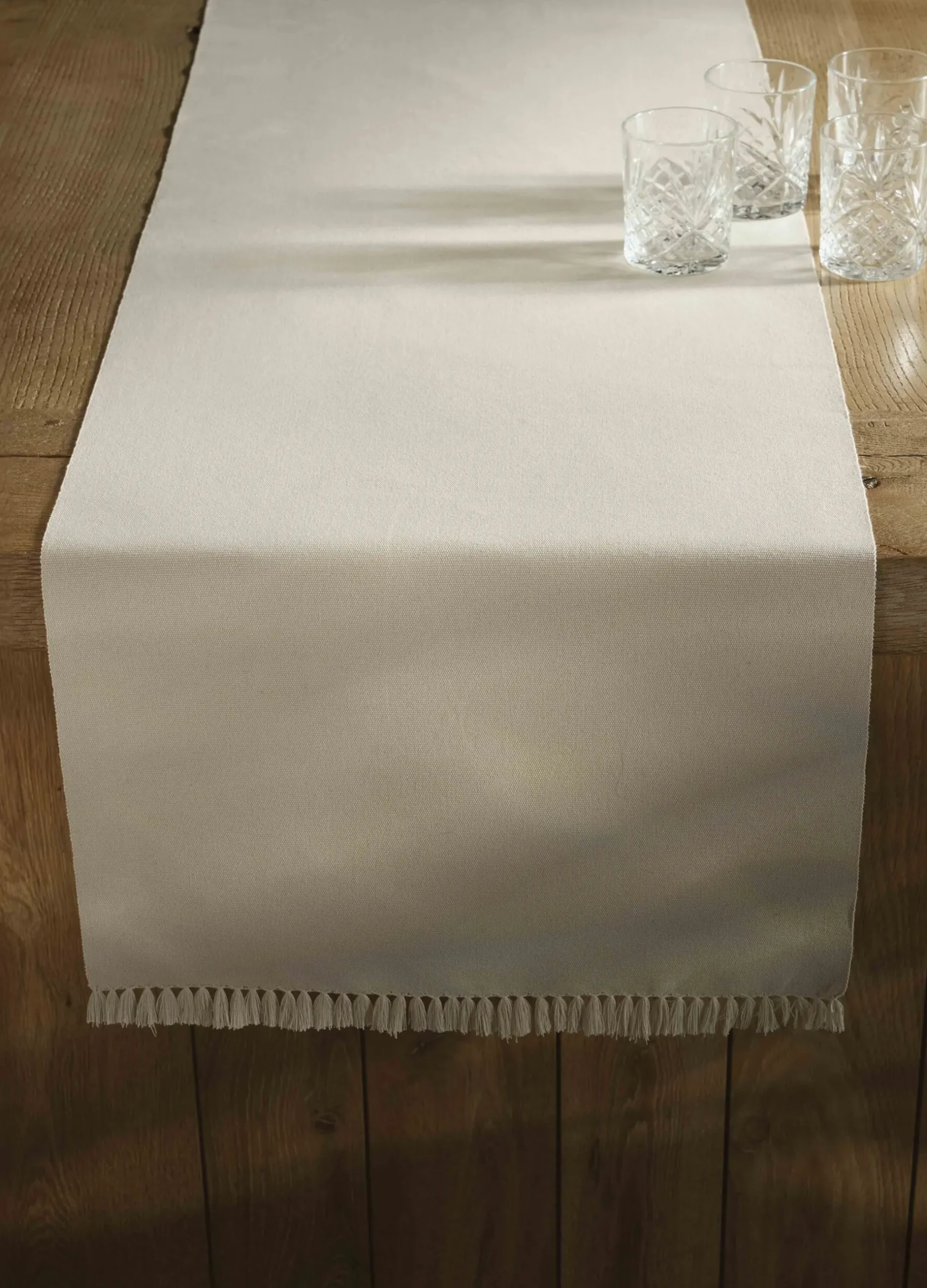 Runner in cotone bio con frange*Croff Sale