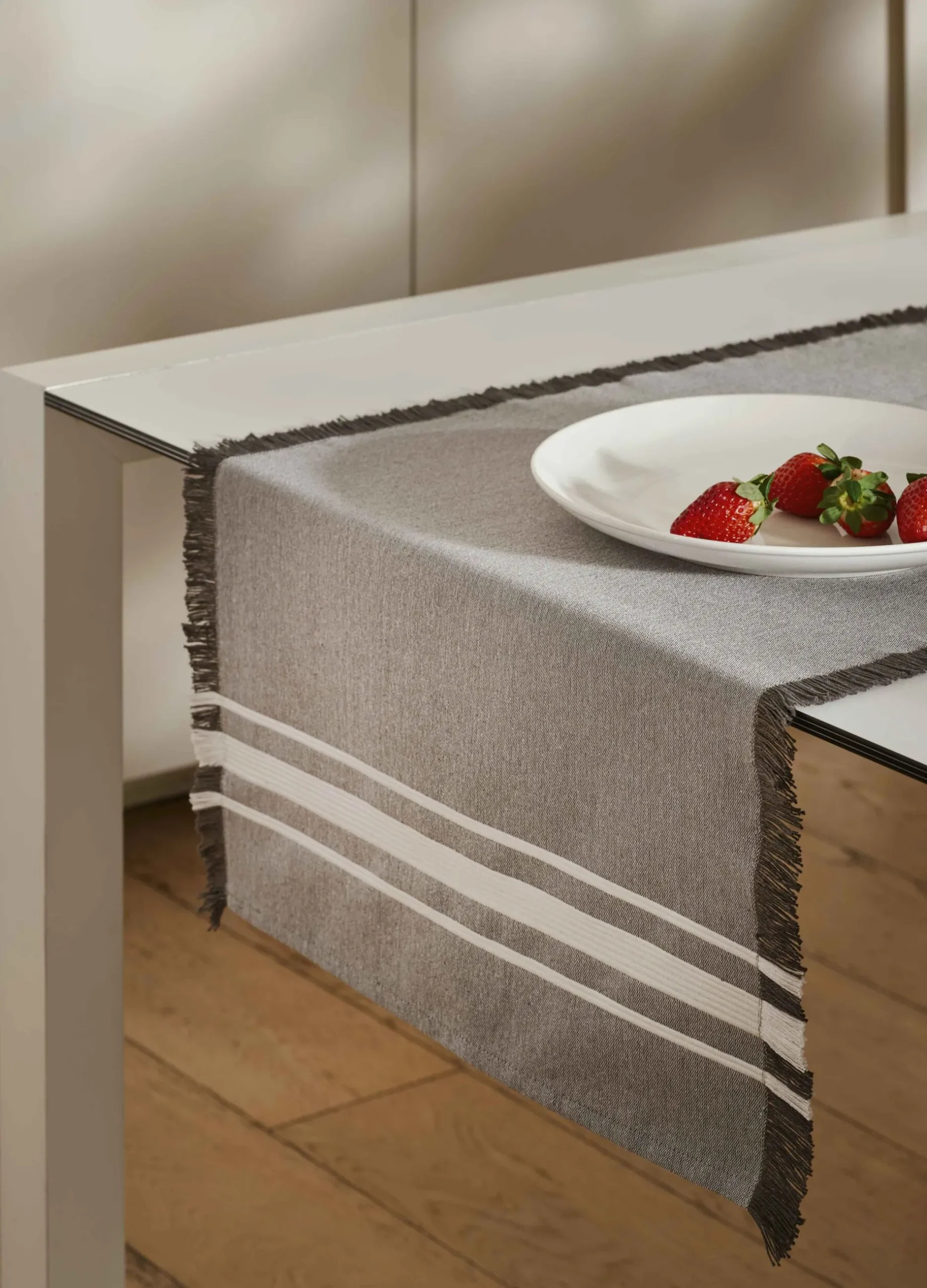 Runner in cotone con frange*Croff Discount