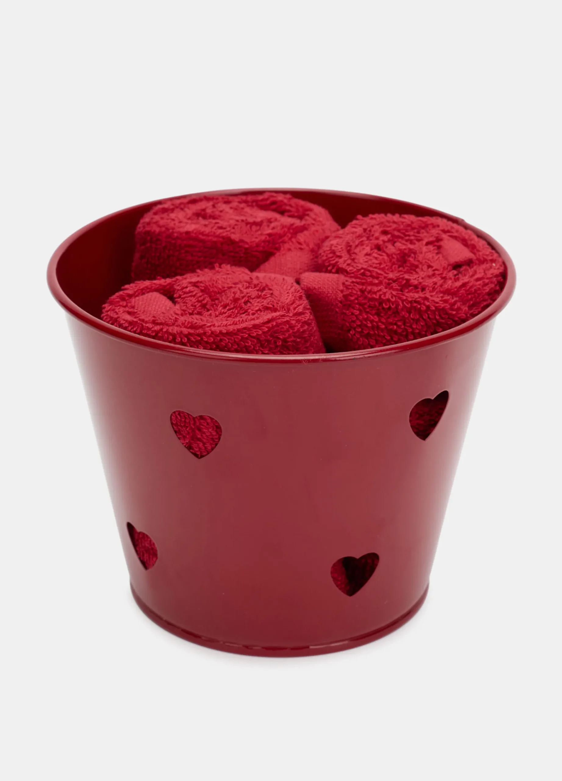Set 3 asciugamani piccoli con cesto in metallo*Croff Online