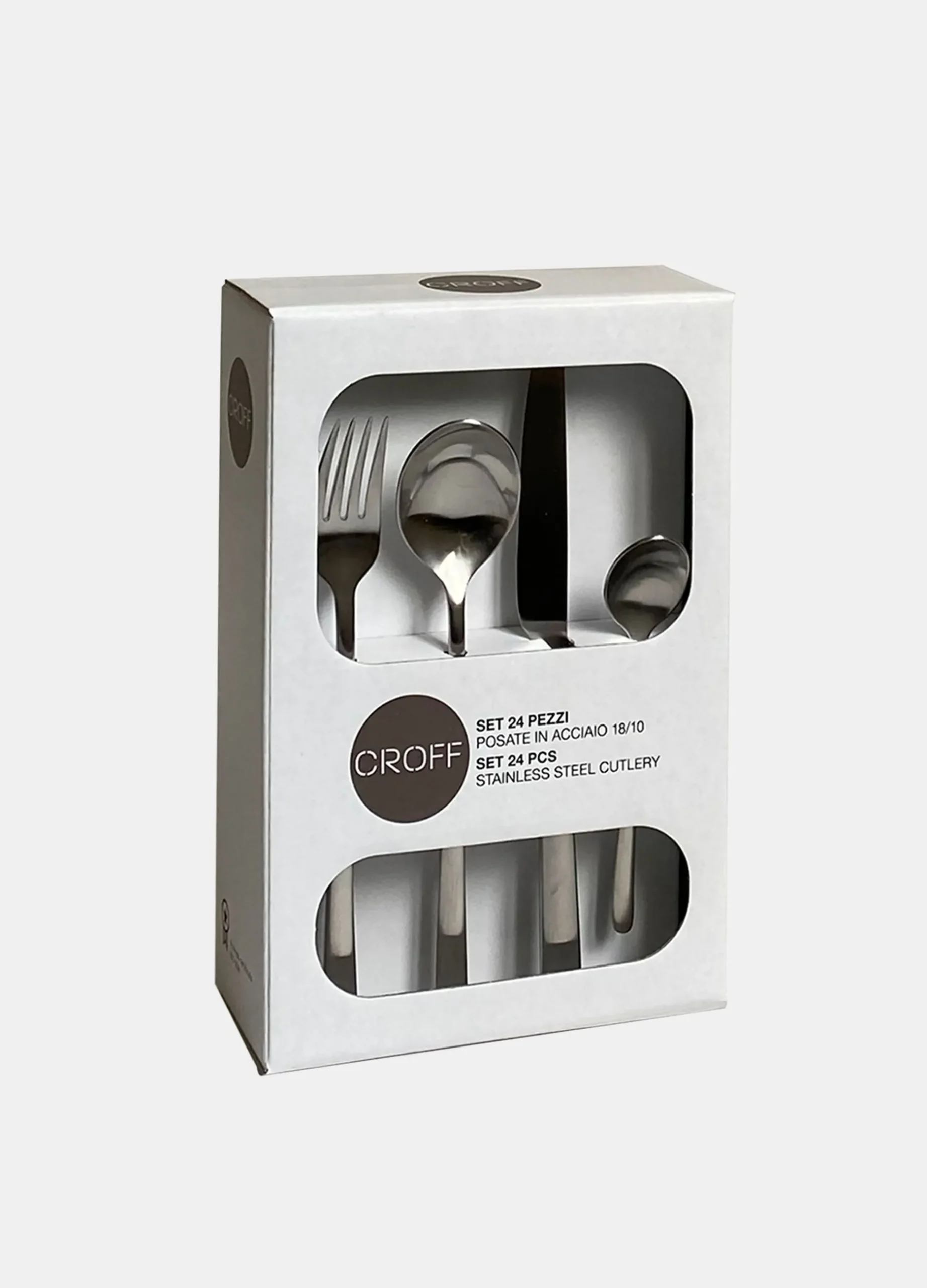 Set 24 pezzi posate da cucina in acciaio satinato Made in Italy*Croff New
