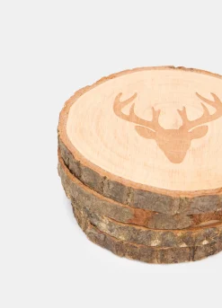 Set 4 sottobicchieri in legno grezzo*Croff Best