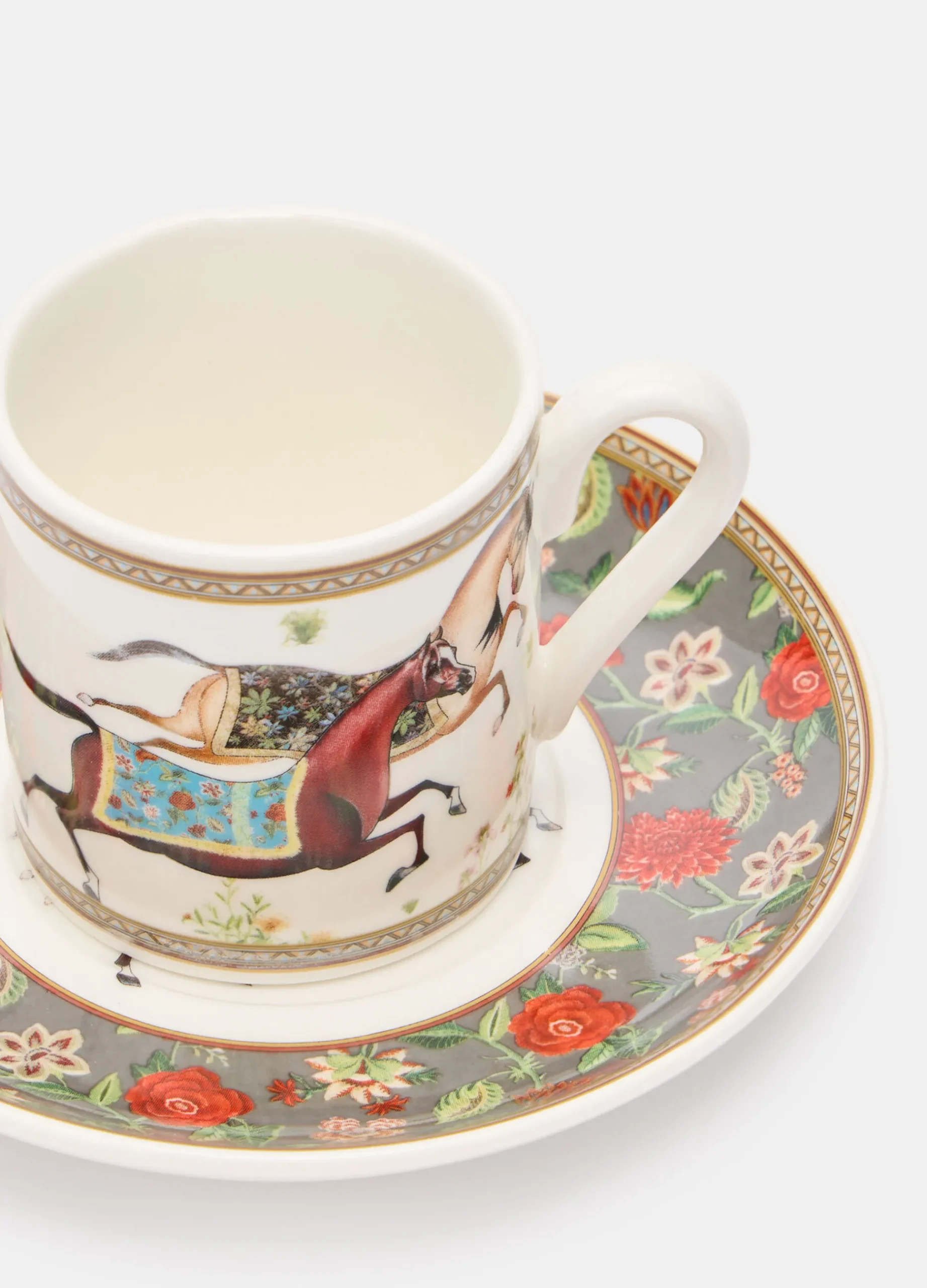 Set 2 tazzine da caffè con stampa cavalli*Croff Sale