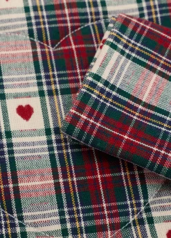 Set tovaglietta cuore e tovagliolo in cotone a scacchi*Croff Discount