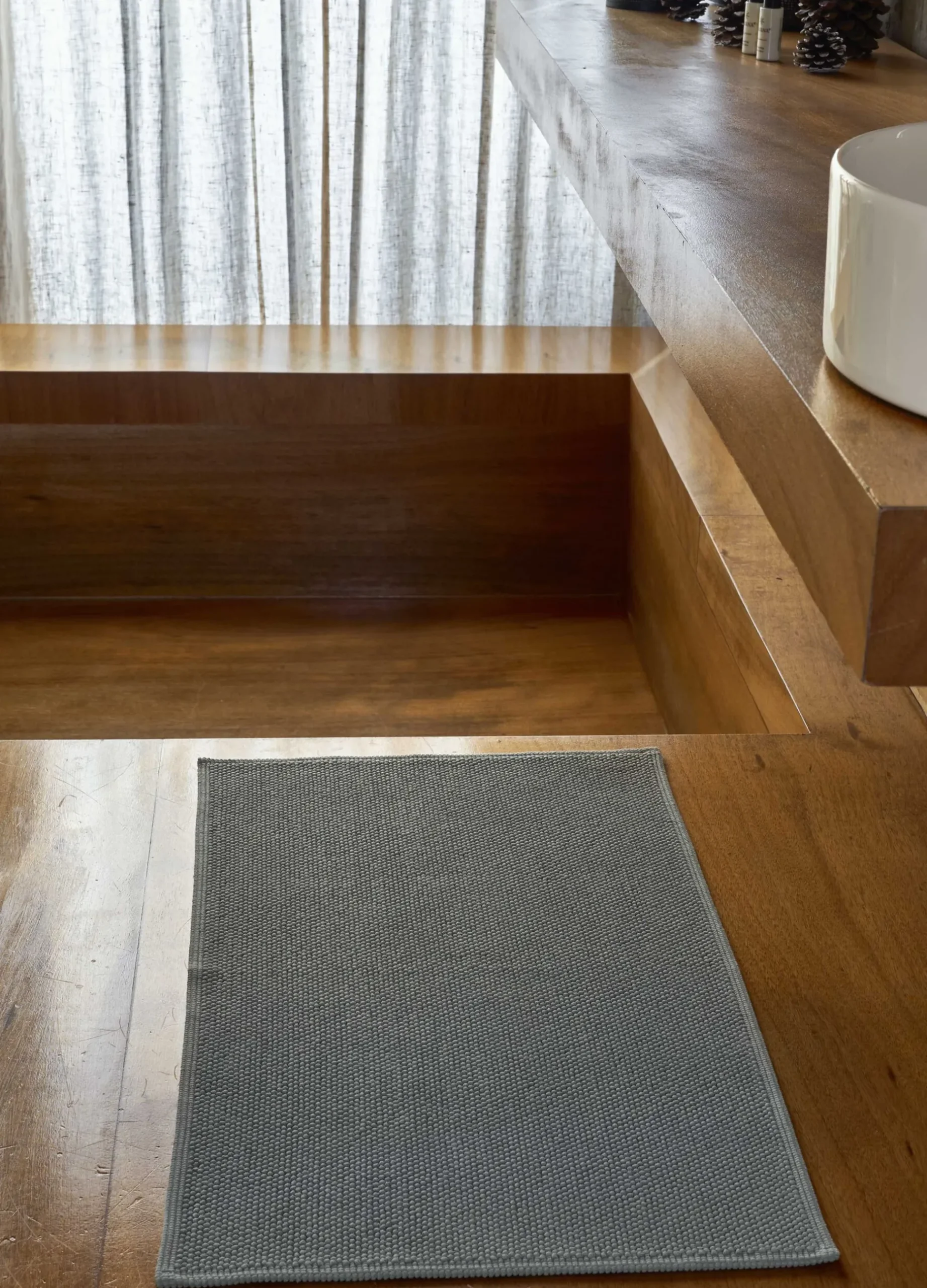 Tappetino bagno in cotone con motivo 3D*Croff Clearance