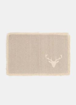 Tovaglietta cervo in cotone intrecciato con frange*Croff Sale
