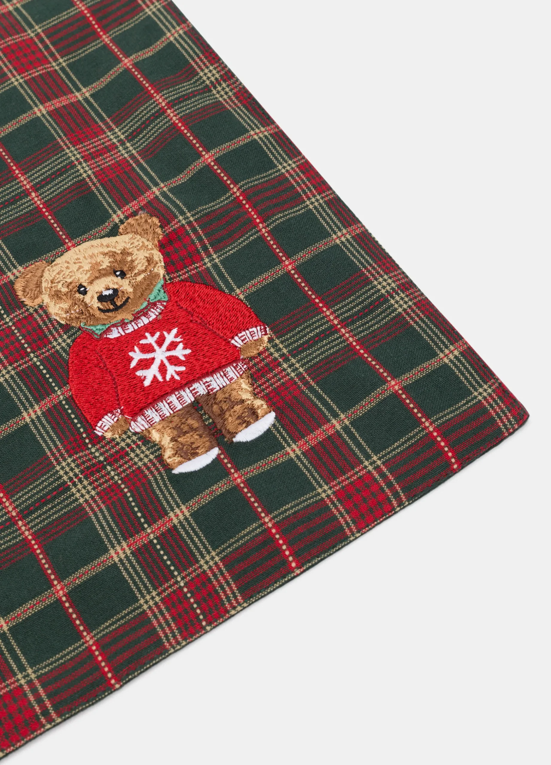 Tovaglietta tartan con ricamo Teddy Bear*Croff