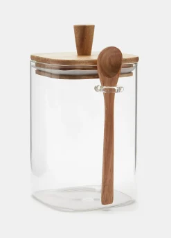 Vasetto in vetro con cucchiaio in acacia*Croff Online