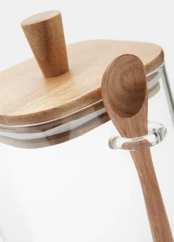 Vasetto in vetro con cucchiaio in acacia*Croff Online