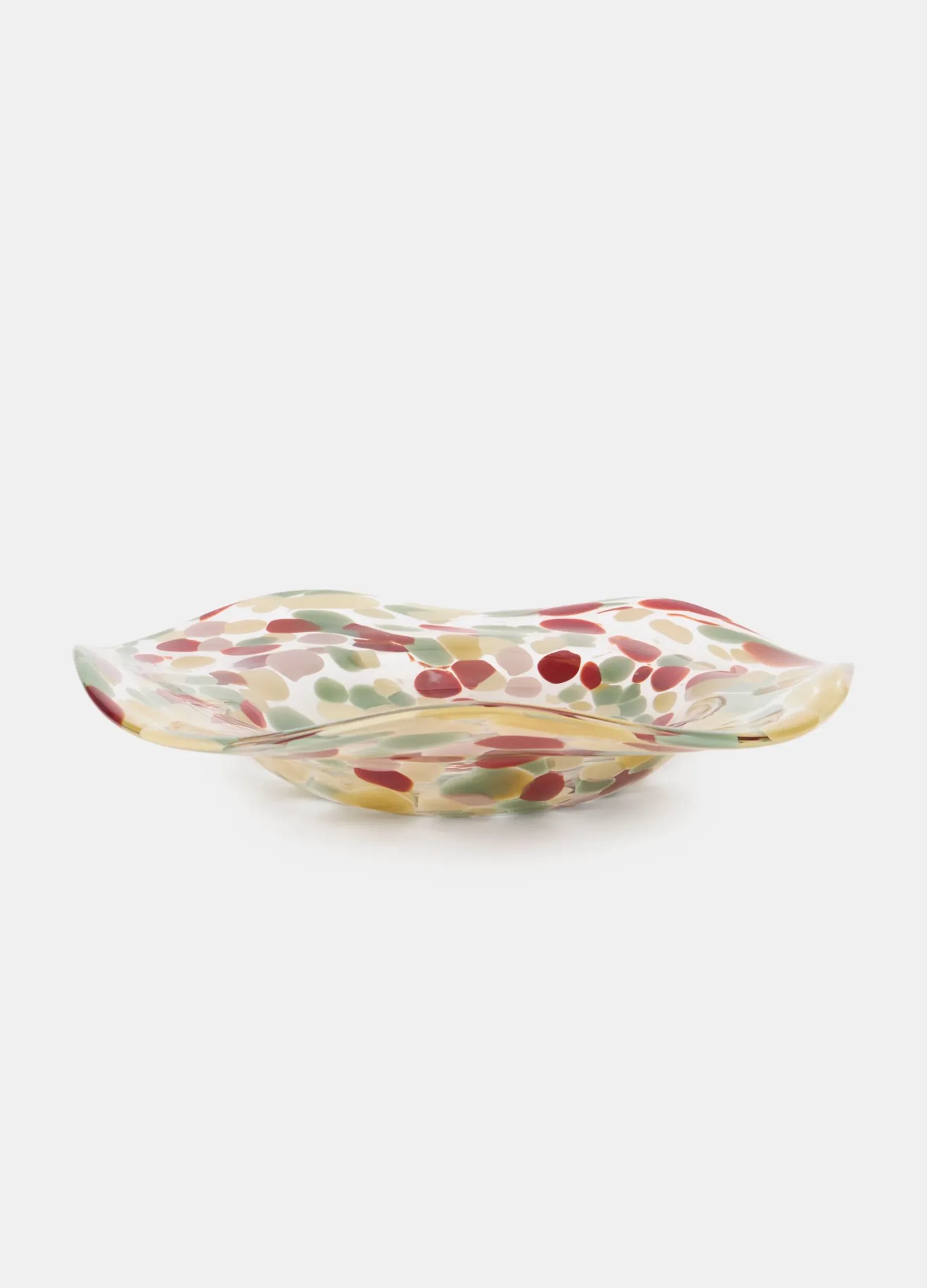 Vaso basso in vetro screziato*Croff