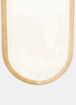 Vassoio ovale in legno e smalto*Croff Discount