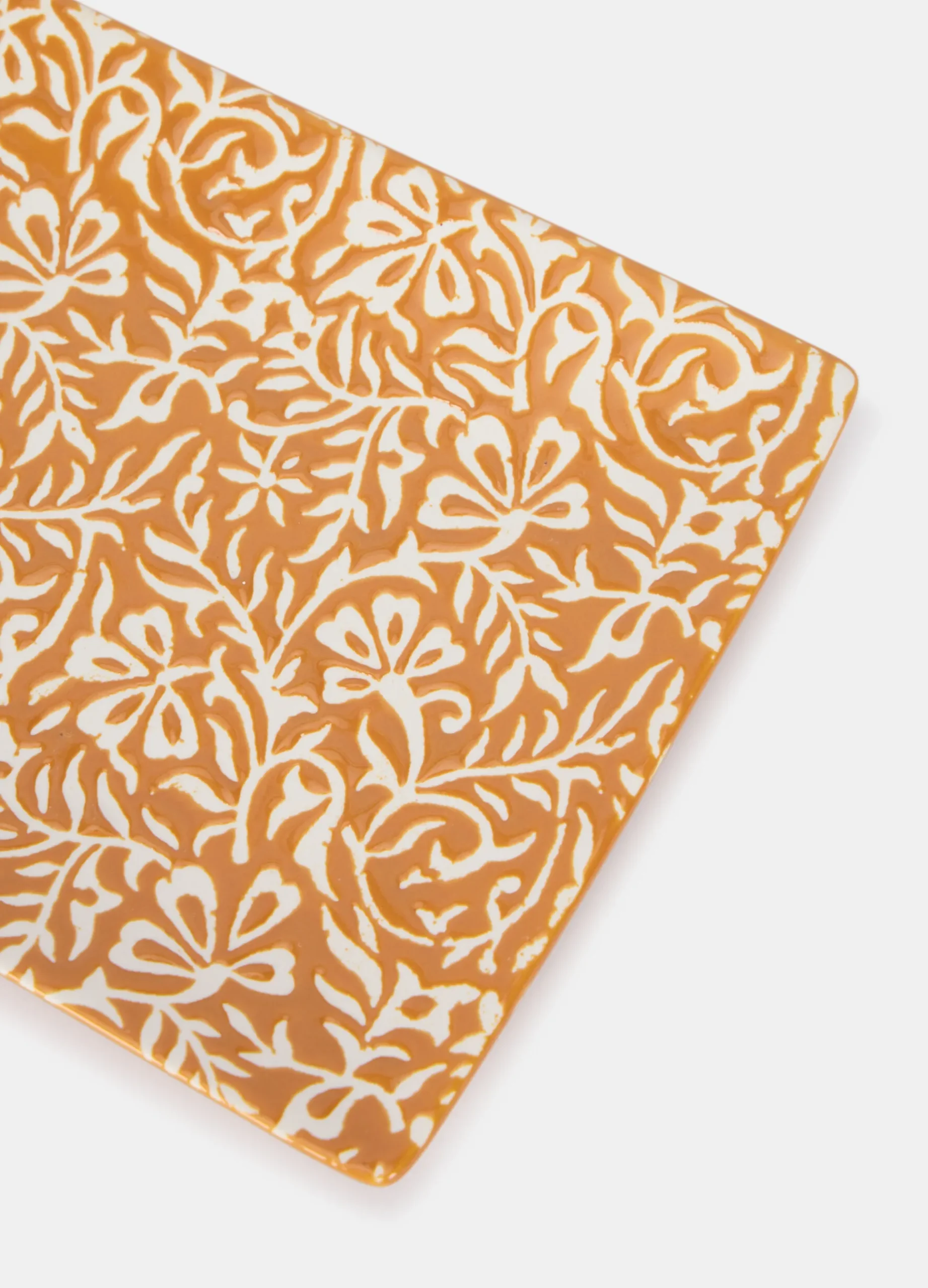 Vassoio rettangolare in ceramica a fiori*Croff Sale