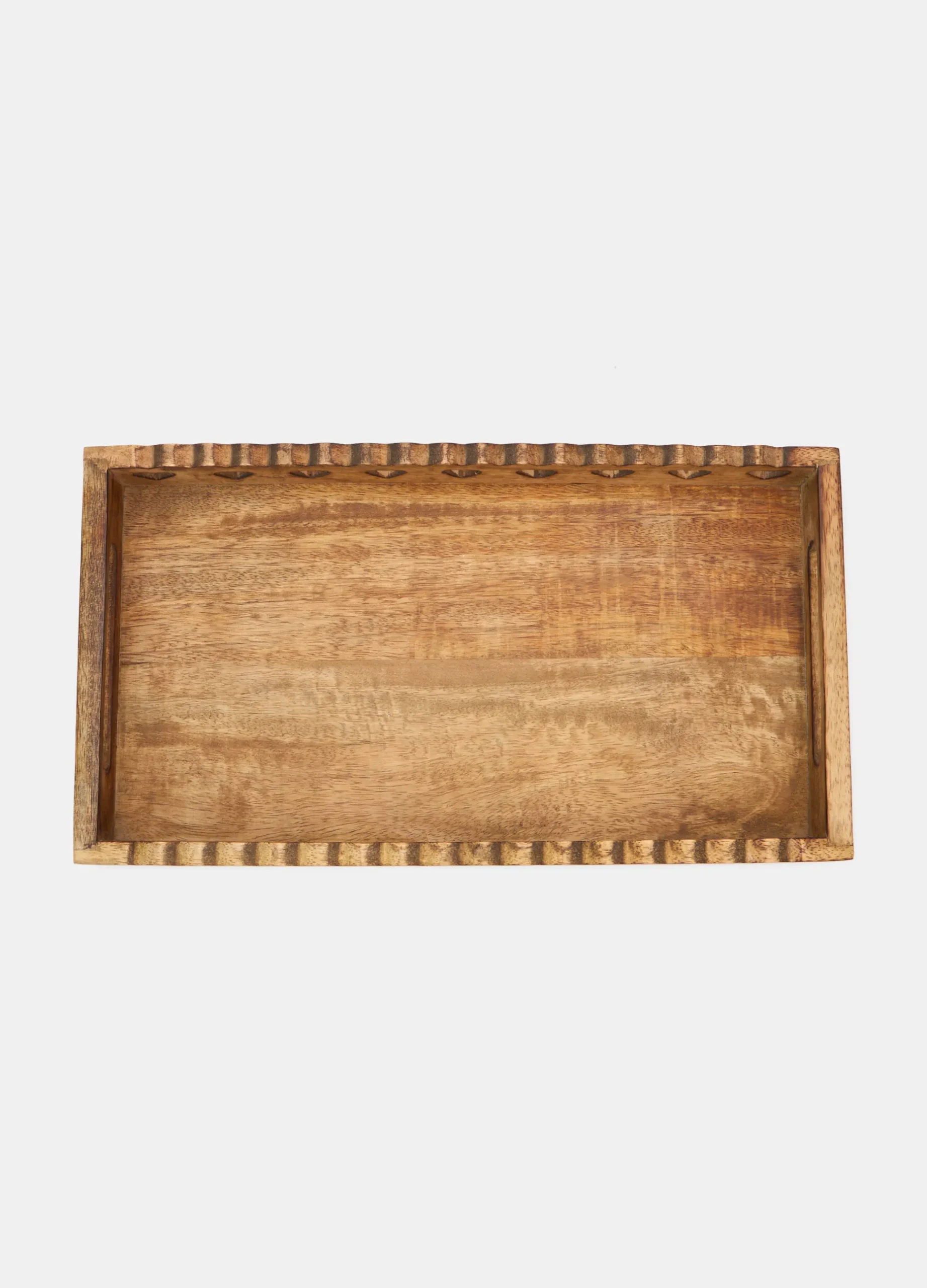 Vassoio rettangolare in legno intagliato*Croff